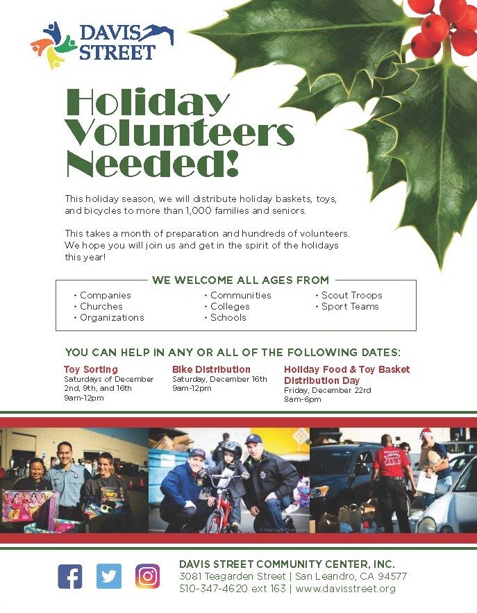 2017 Holiday Volunteers Needed | Davis Street